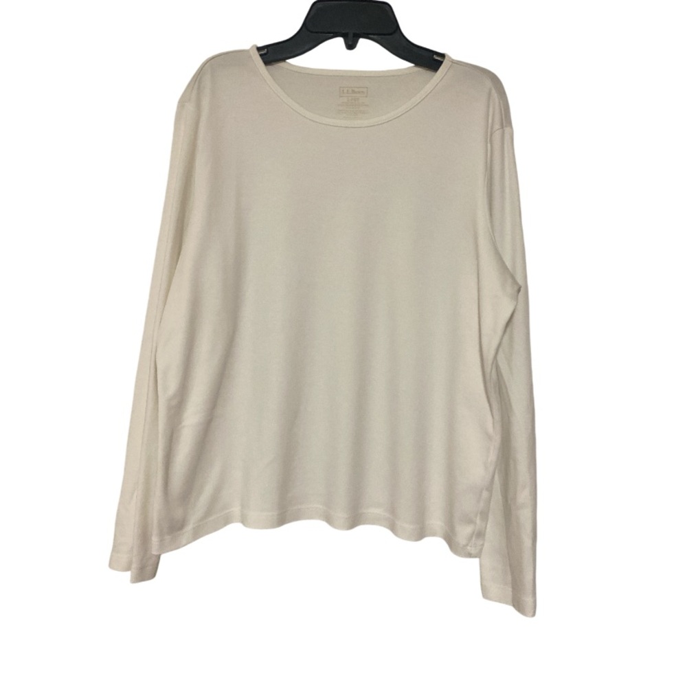 L.L. Bean Long Sleeve White Tee Basic T-Shirt - Size LP